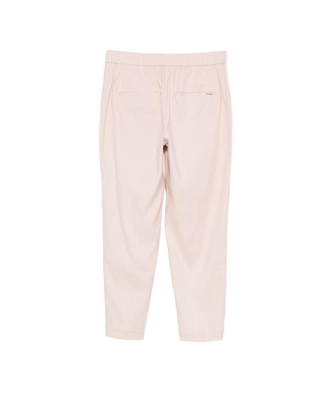 SEVENTY Розовые льняные прямые брюки, фото 2