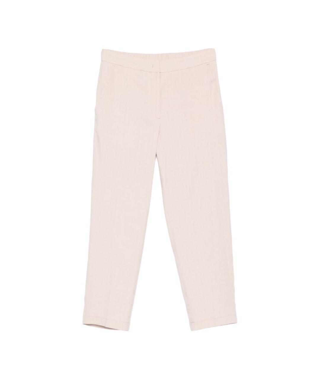 SEVENTY Розовые льняные прямые брюки, фото 1