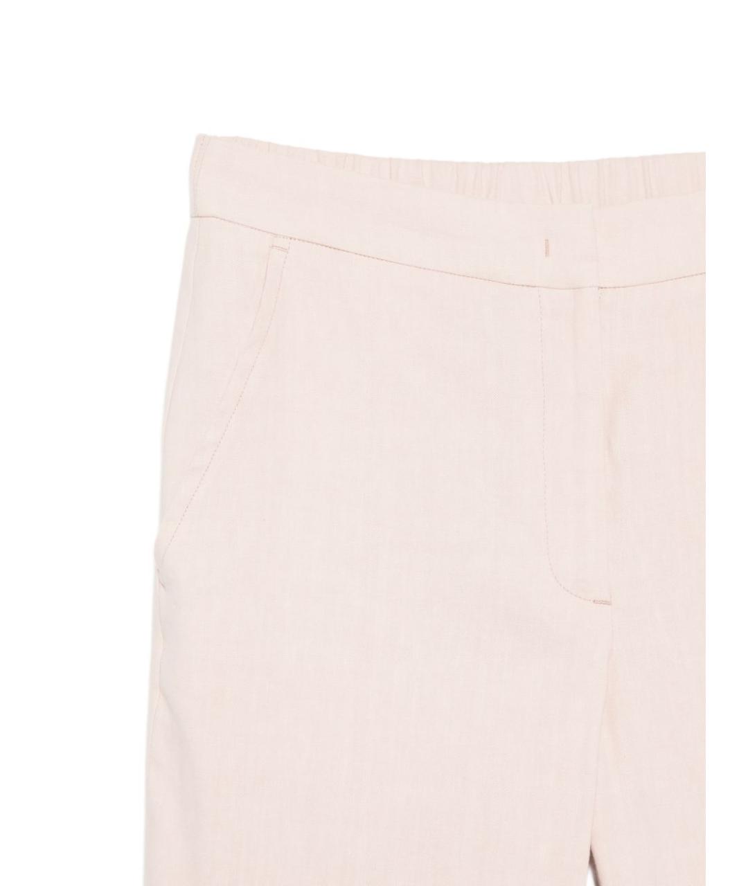 SEVENTY Розовые льняные прямые брюки, фото 3