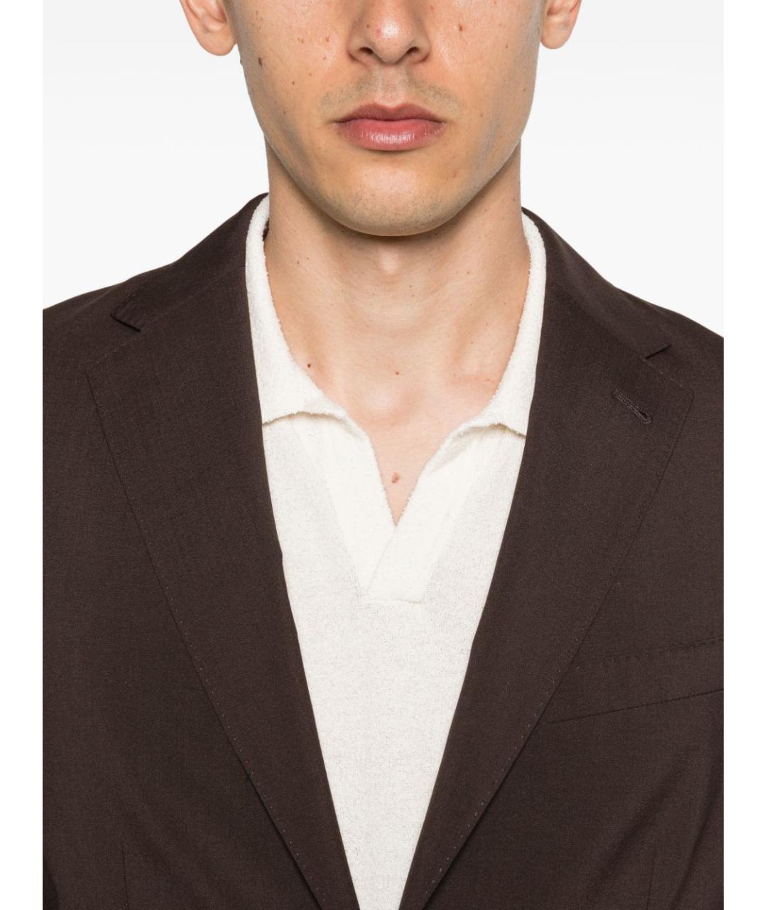 CORNELIANI Коричневый шерстяной пиджак, фото 4