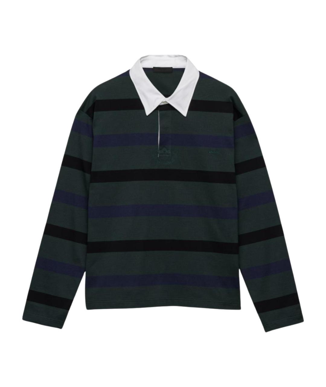 PRADA Мульти хлопковое поло с длинным рукавом, фото 1