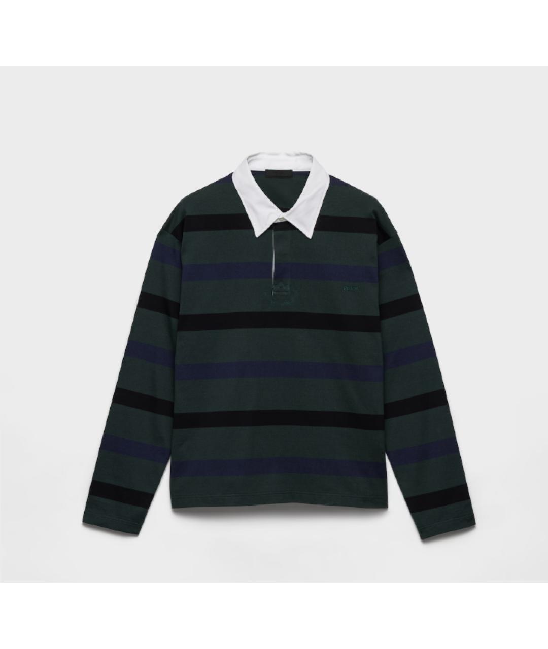 PRADA Мульти хлопковое поло с длинным рукавом, фото 2