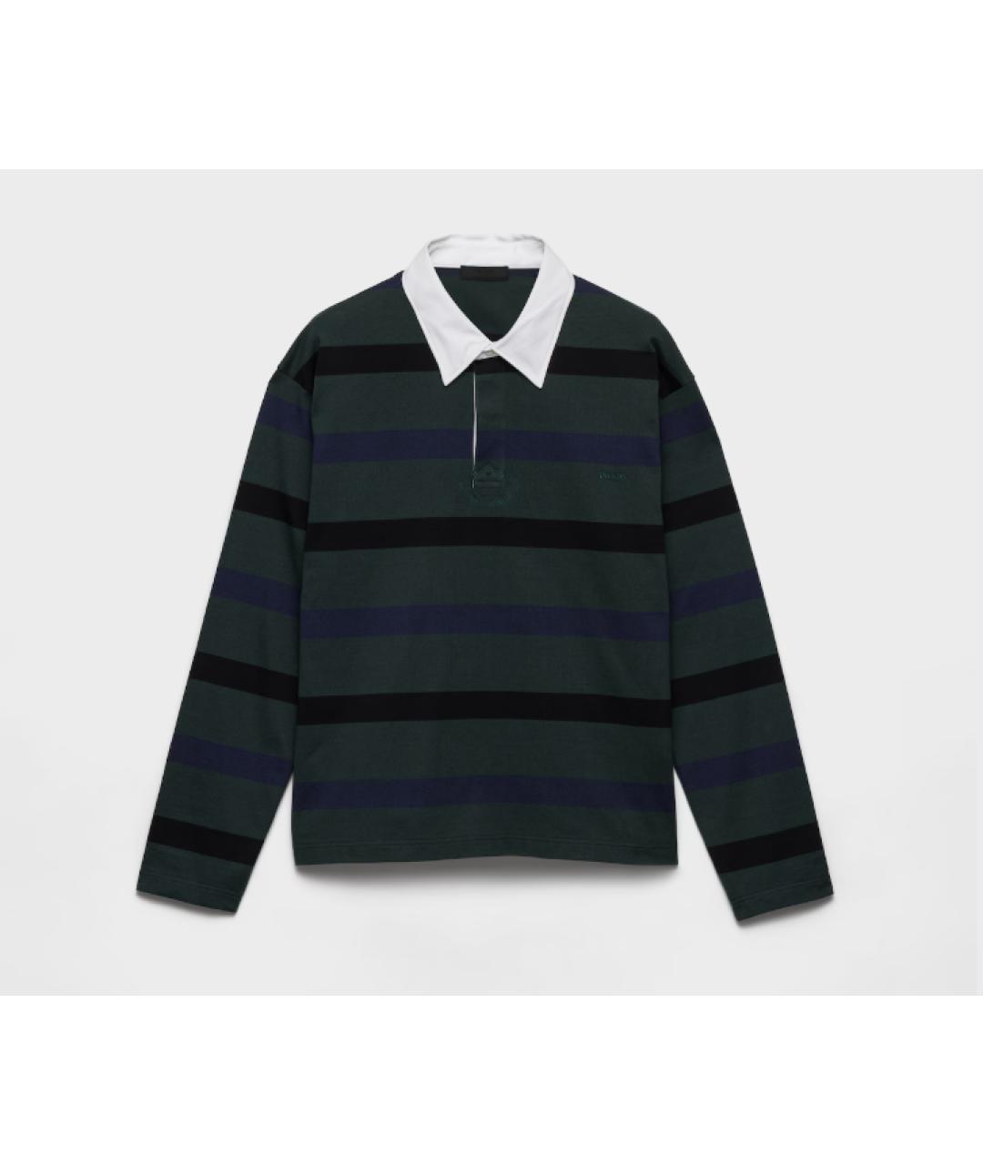 PRADA Мульти хлопковое поло с длинным рукавом, фото 3