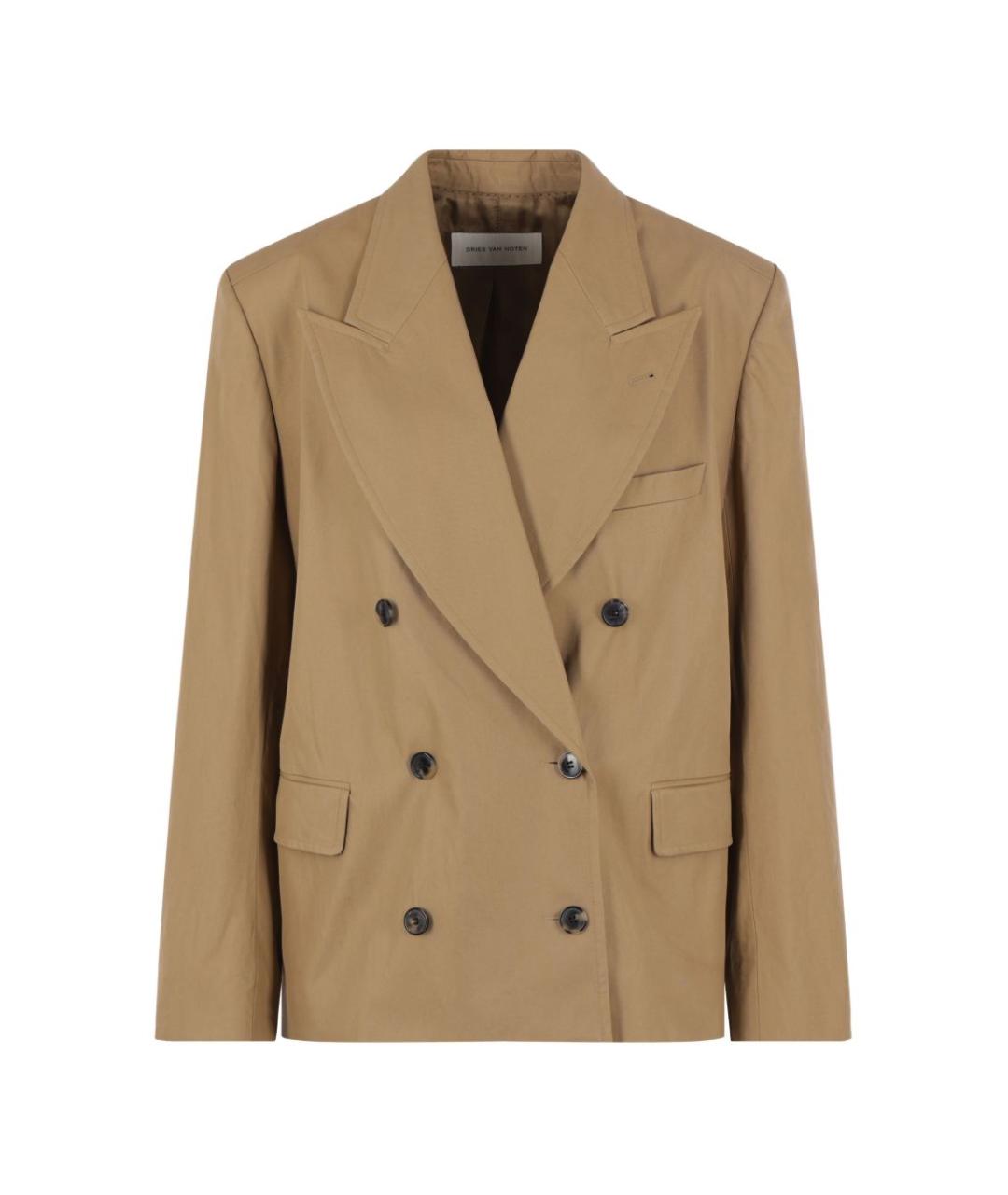 DRIES VAN NOTEN Бежевый хлопковый жакет/пиджак, фото 1