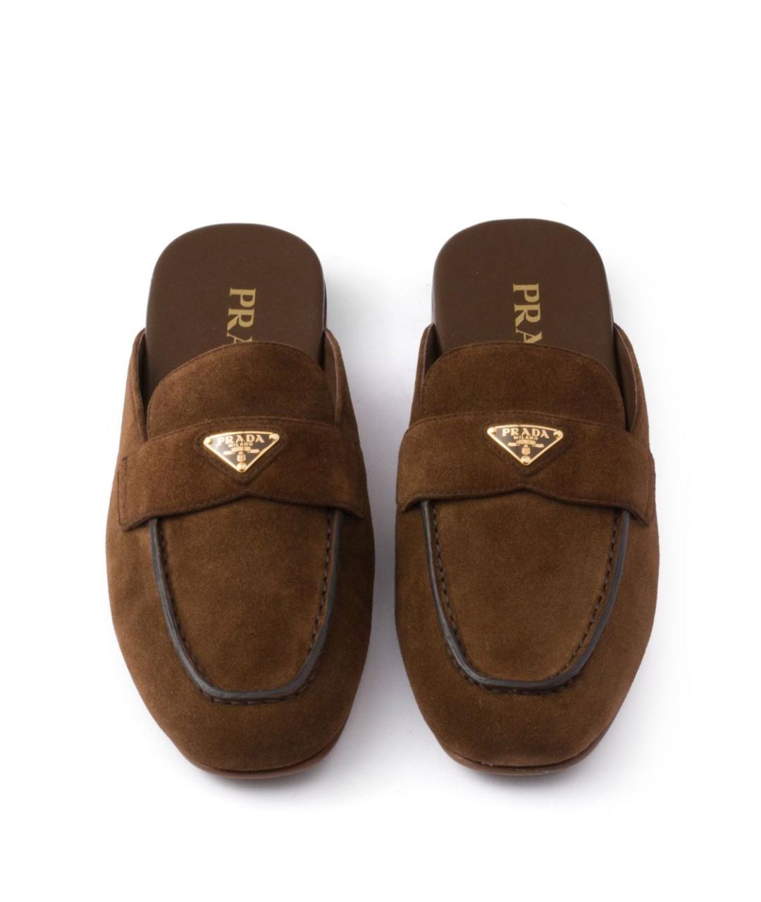 PRADA Коричневые замшевые мюли, фото 6