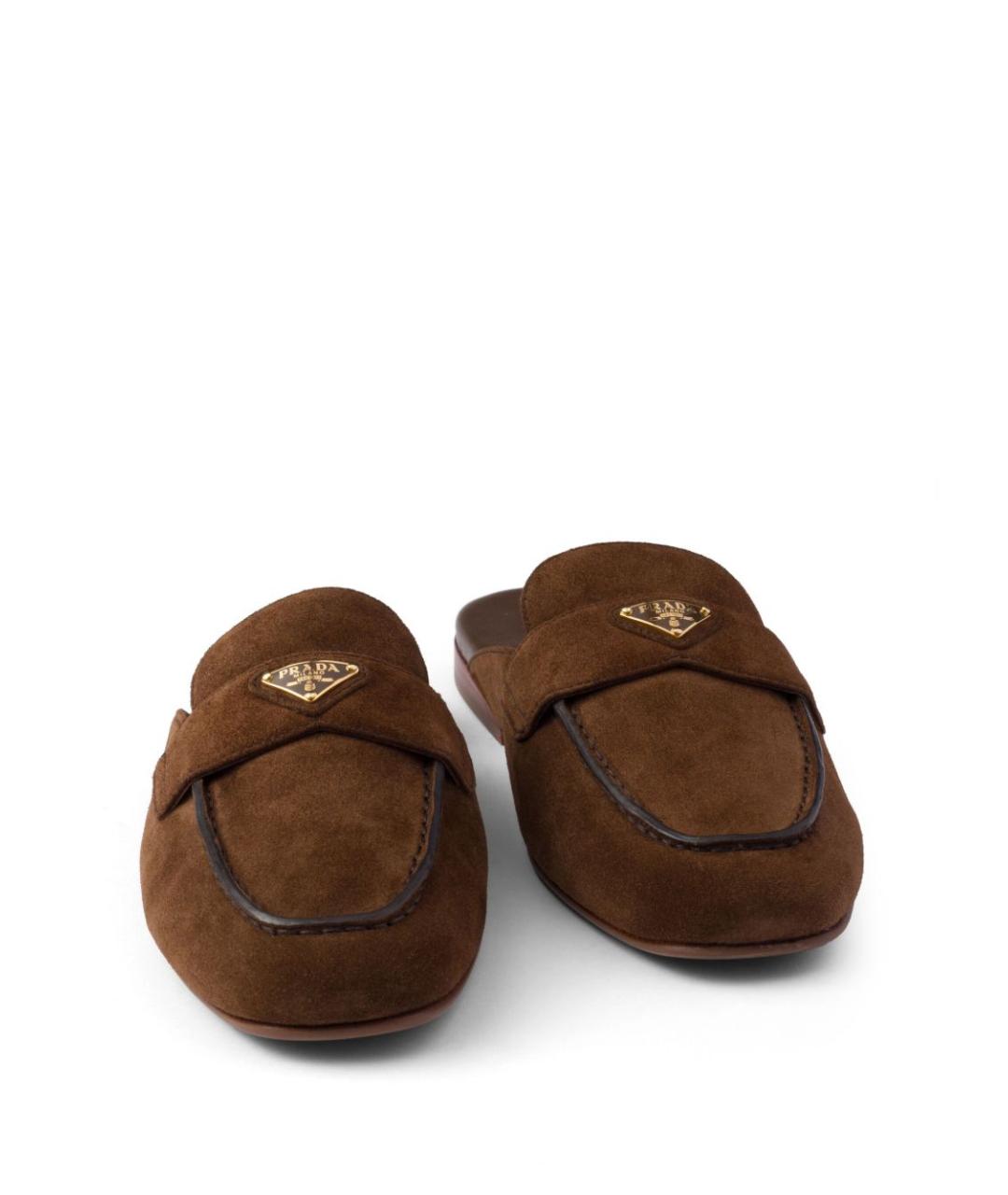 PRADA Коричневые замшевые мюли, фото 5