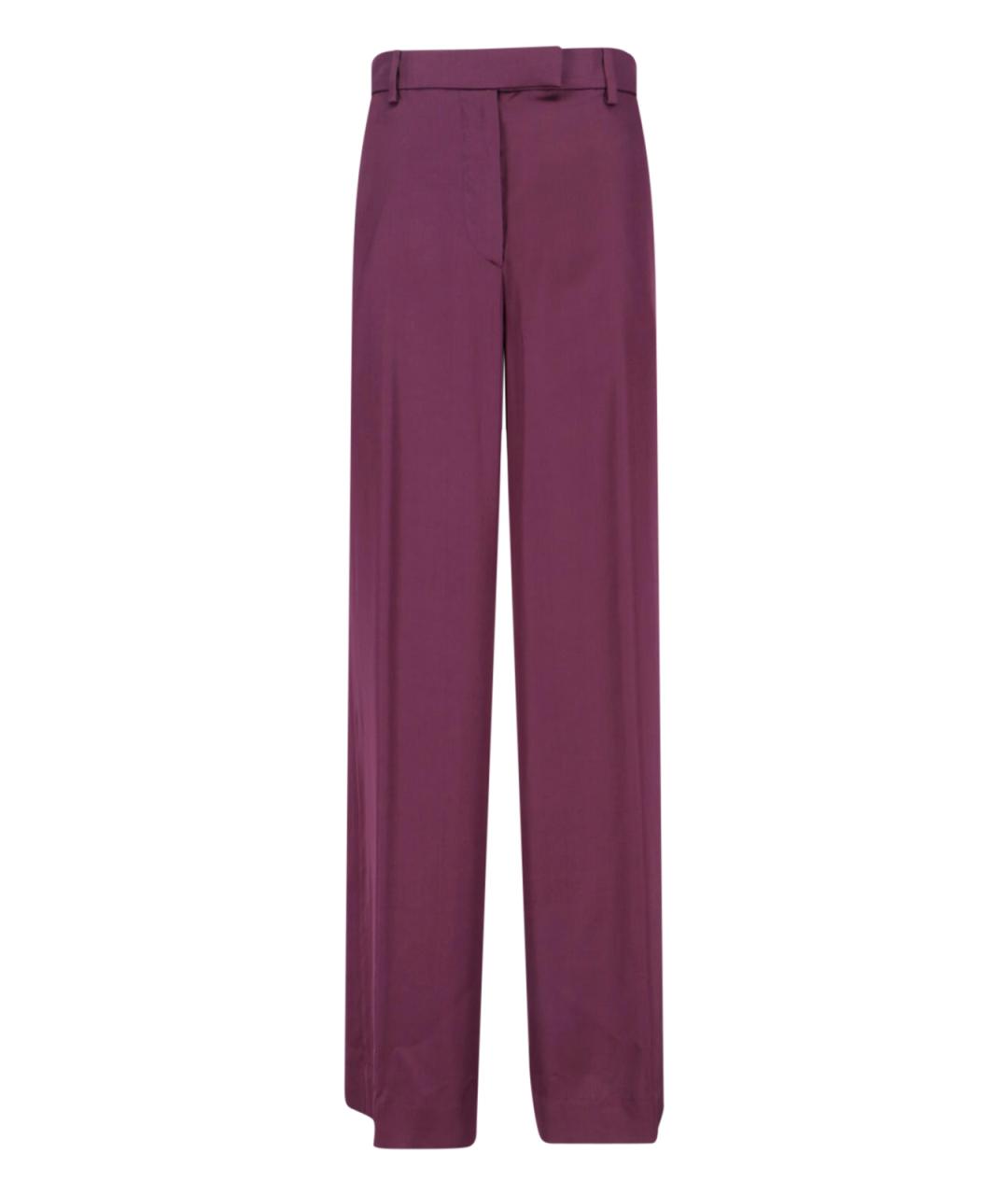 DRIES VAN NOTEN Фиолетовые вискозные прямые брюки, фото 1