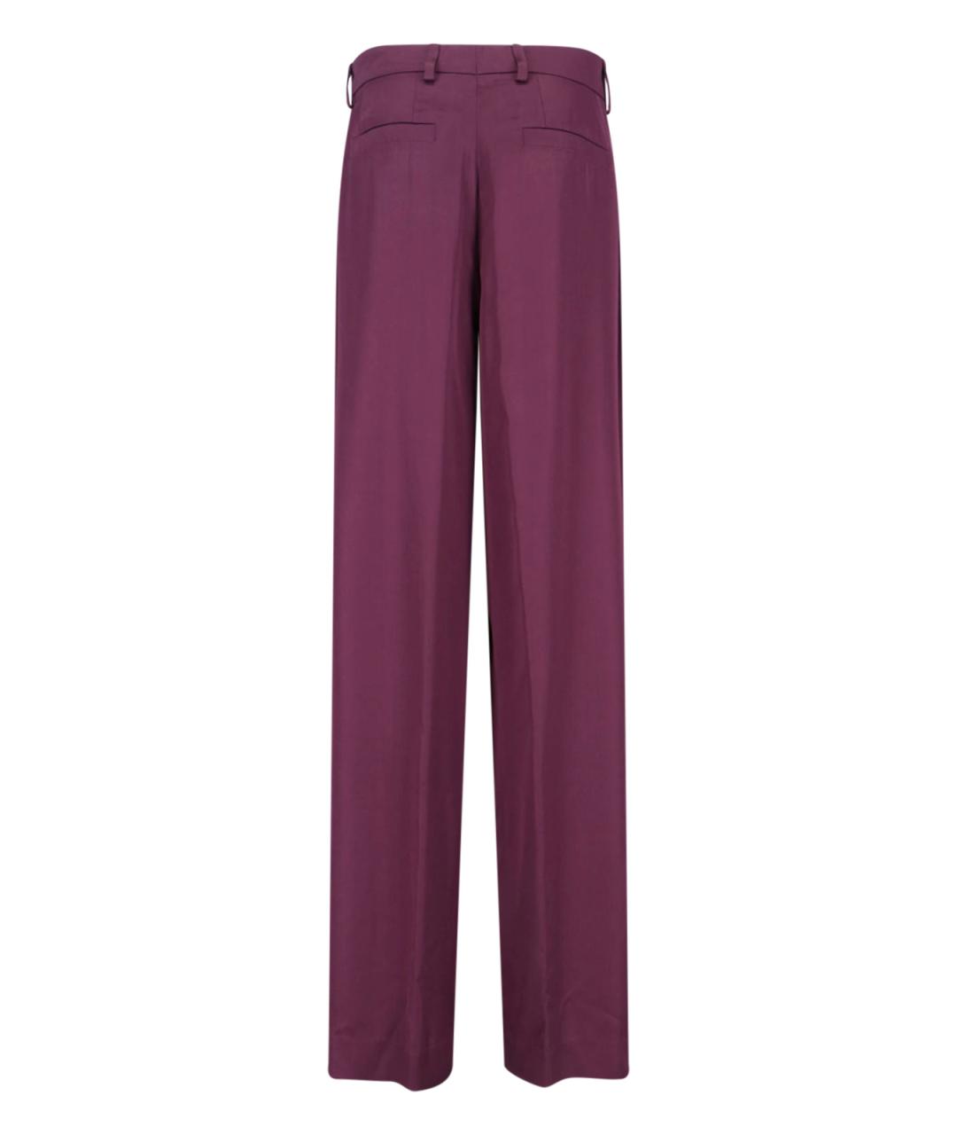 DRIES VAN NOTEN Фиолетовые вискозные прямые брюки, фото 2