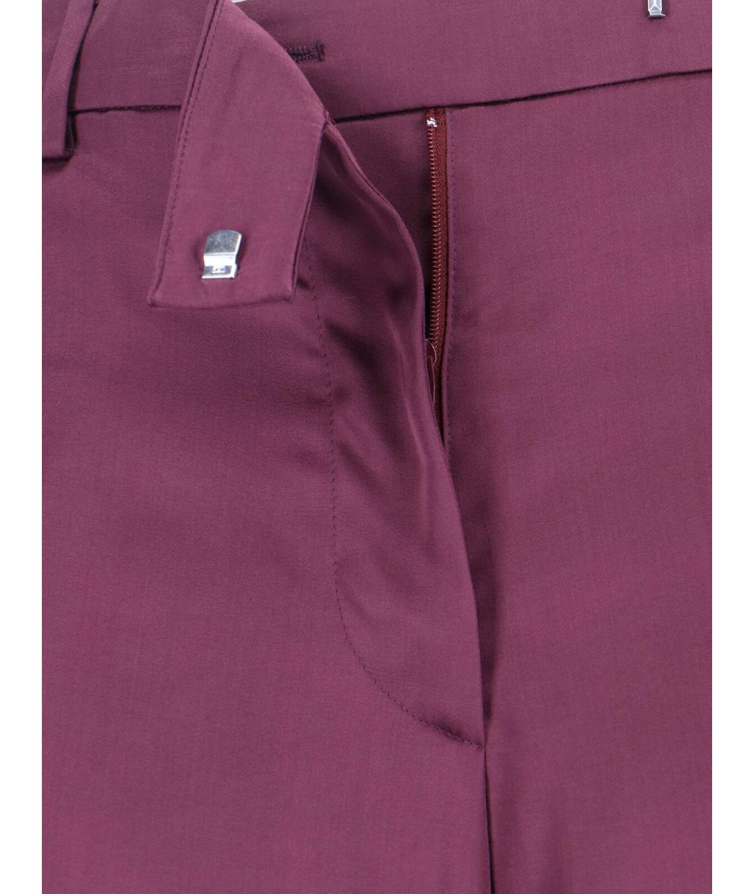 DRIES VAN NOTEN Фиолетовые вискозные прямые брюки, фото 5