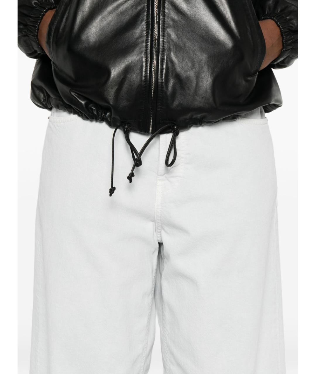 HAIKURE Белые хлопковые прямые джинсы, фото 5