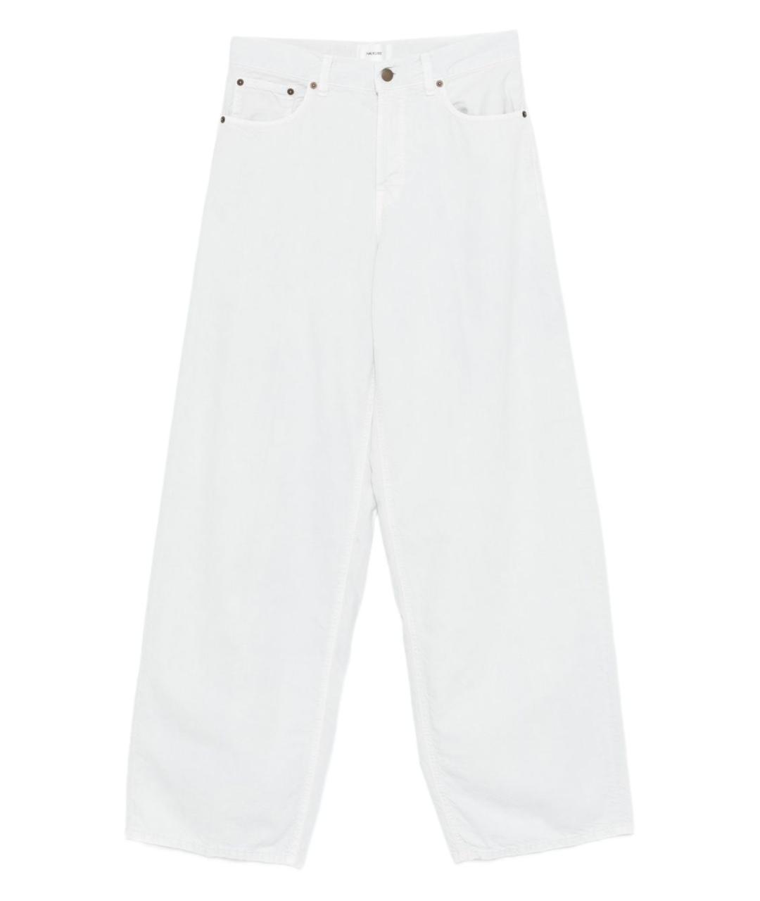 HAIKURE Белые хлопковые прямые джинсы, фото 1
