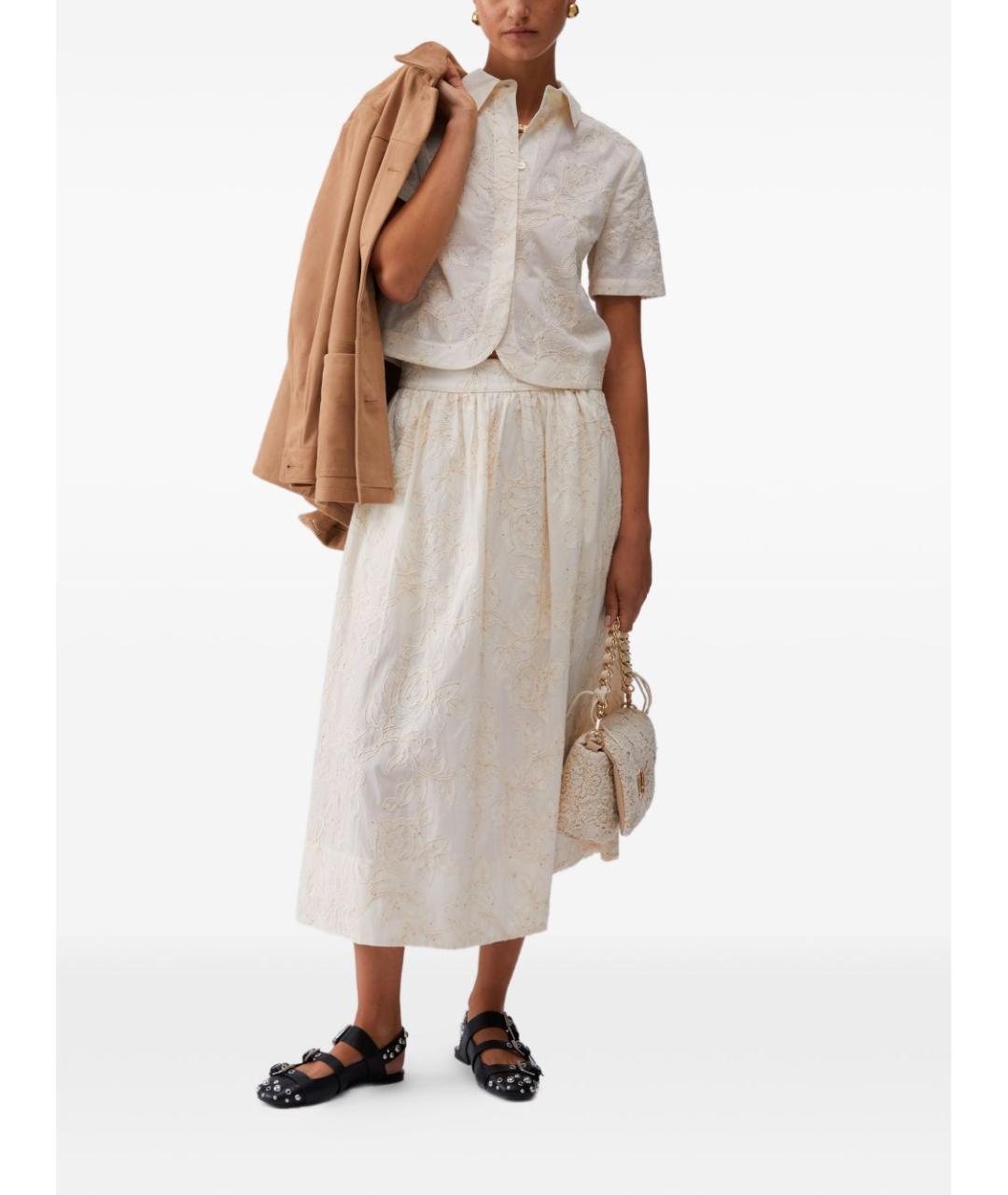 LIU JO Бежевая хлопковая рубашка, фото 5