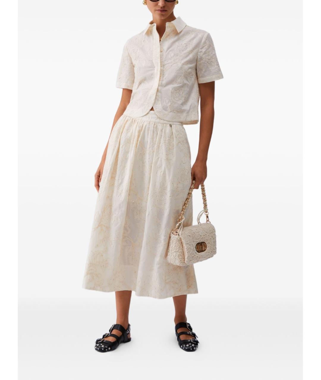 LIU JO Бежевая хлопковая рубашка, фото 3