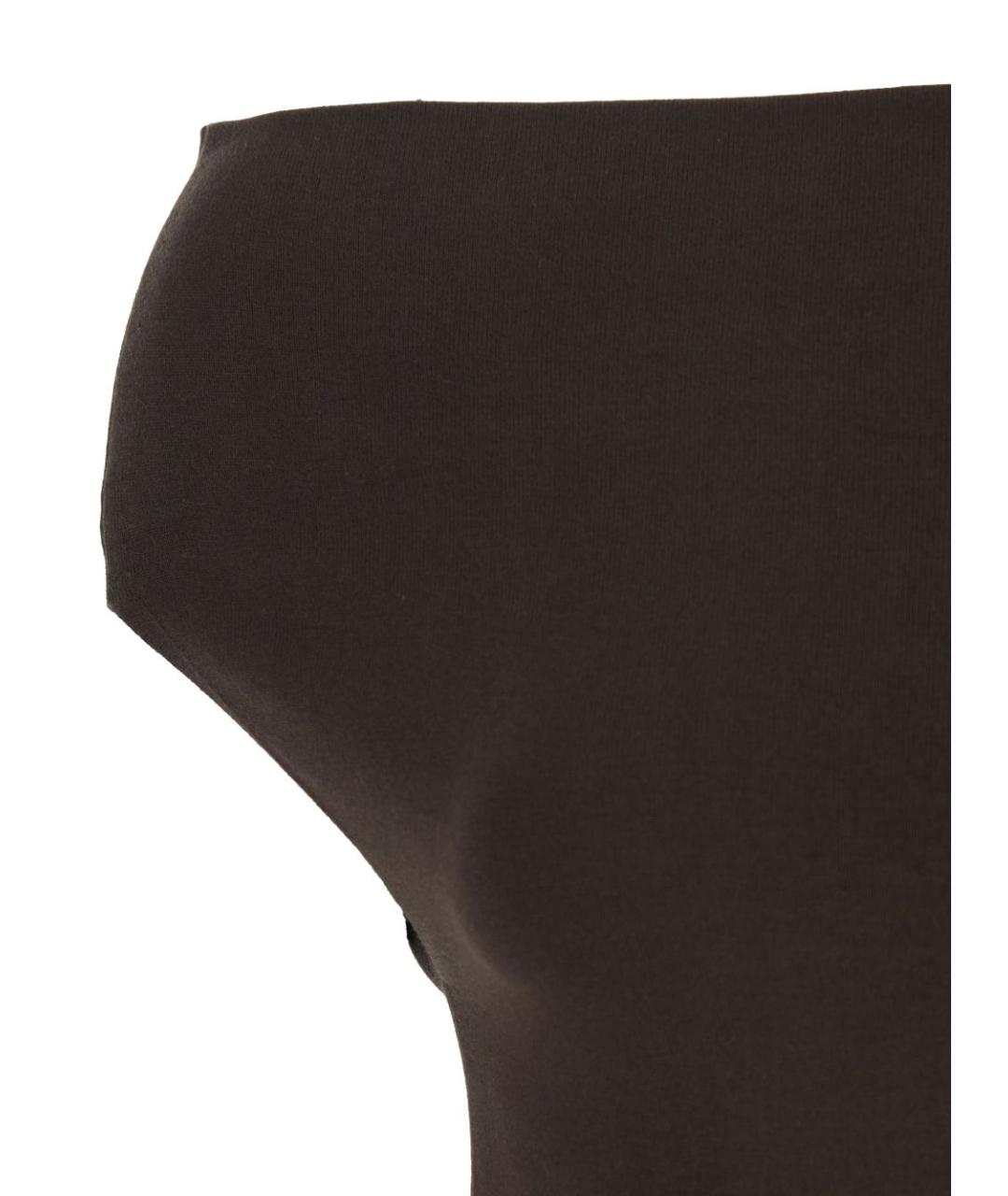 SEMICOUTURE Коричневая хлопковая футболка, фото 3