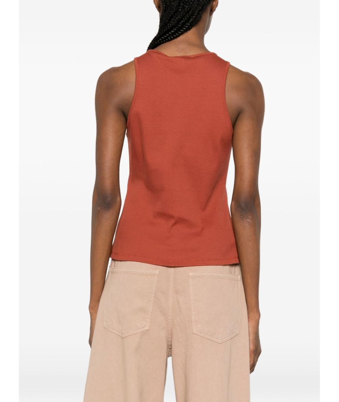 TWIN-SET Коричневая хлопковая майка, фото 3