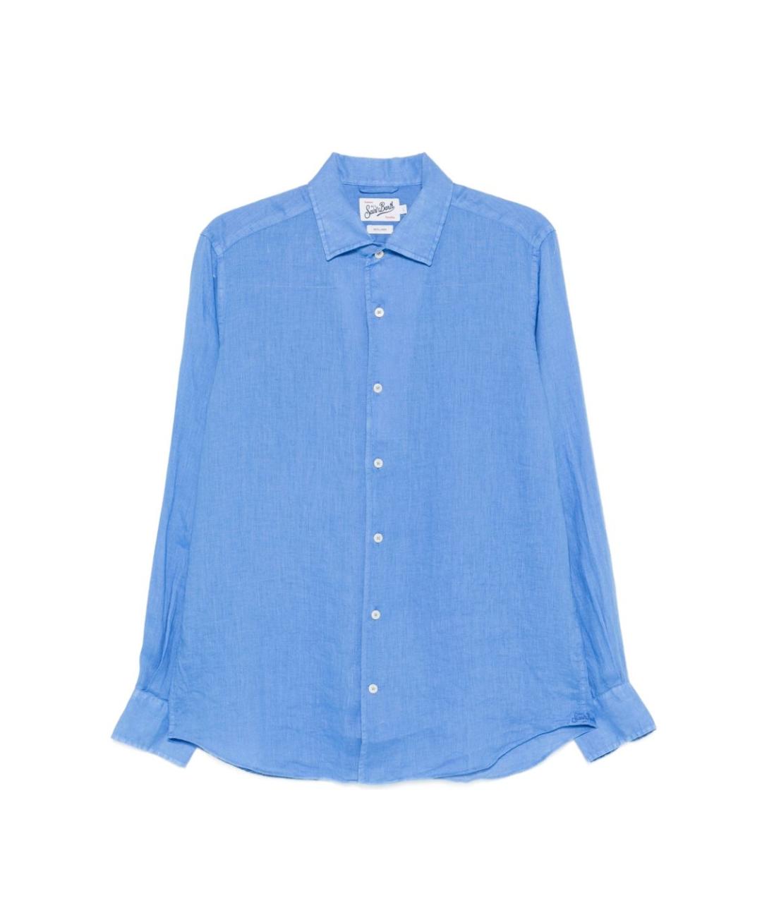 MC2 SAINT BARTH Голубая льняная кэжуал рубашка, фото 1