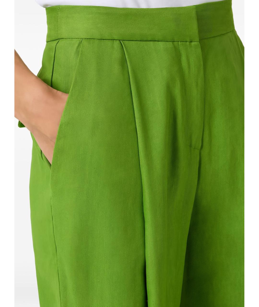 ELISABETTA FRANCHI Зеленые прямые брюки, фото 4