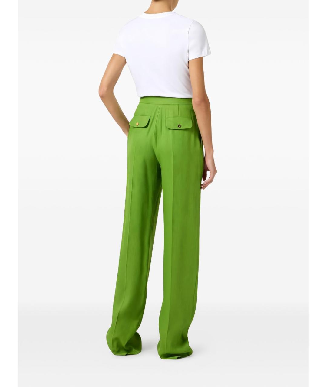 ELISABETTA FRANCHI Зеленые прямые брюки, фото 5