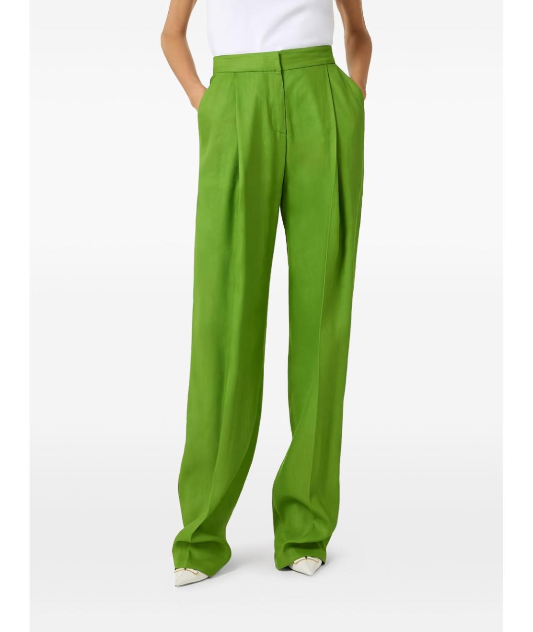 ELISABETTA FRANCHI Зеленые прямые брюки, фото 3