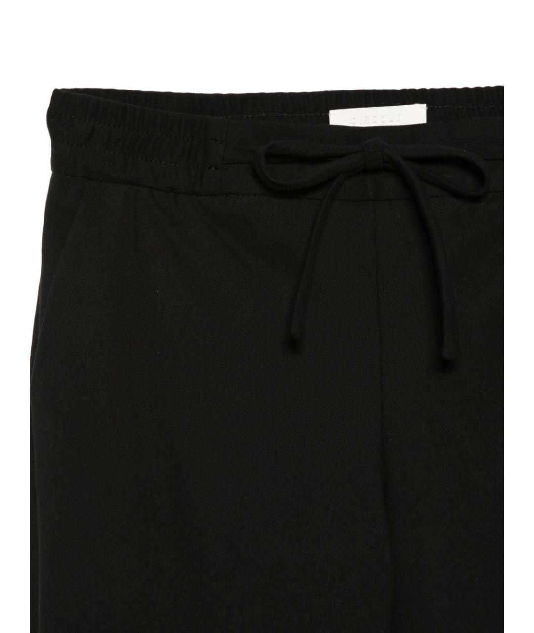 CIRCOLO 1901 Черные хлопковые прямые брюки, фото 3