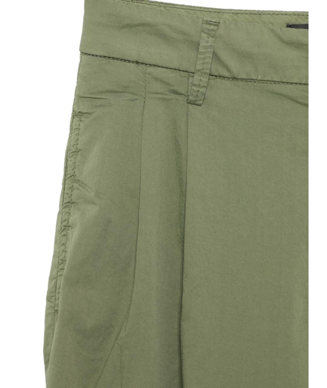 PEUTEREY Зеленые хлопковые прямые брюки, фото 3