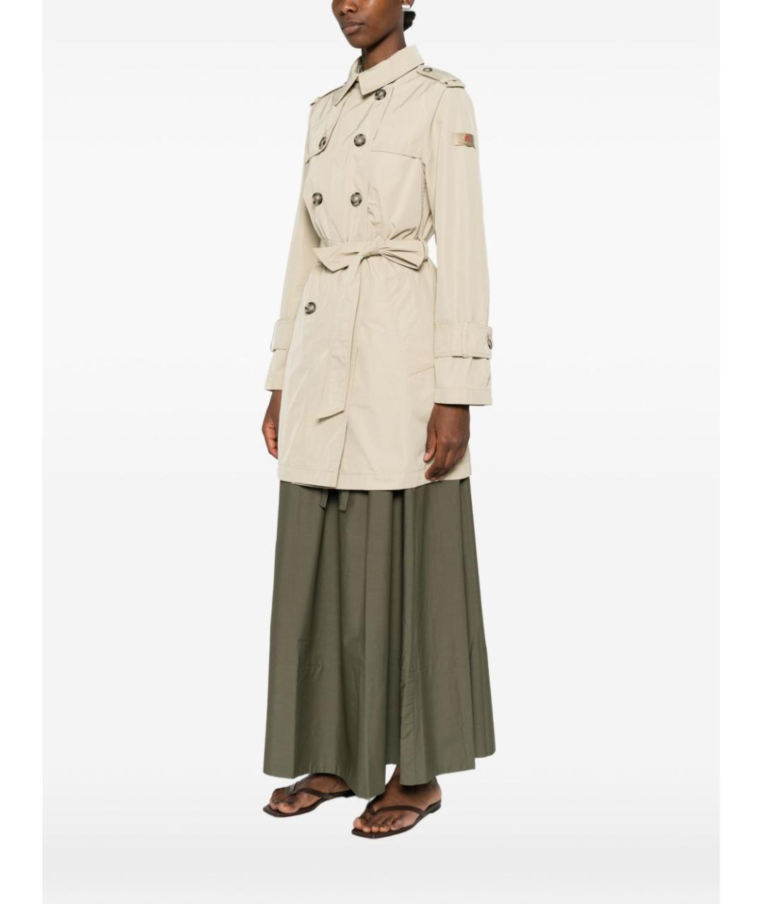 PEUTEREY Бежевый полиэстеровый тренч/плащ, фото 4