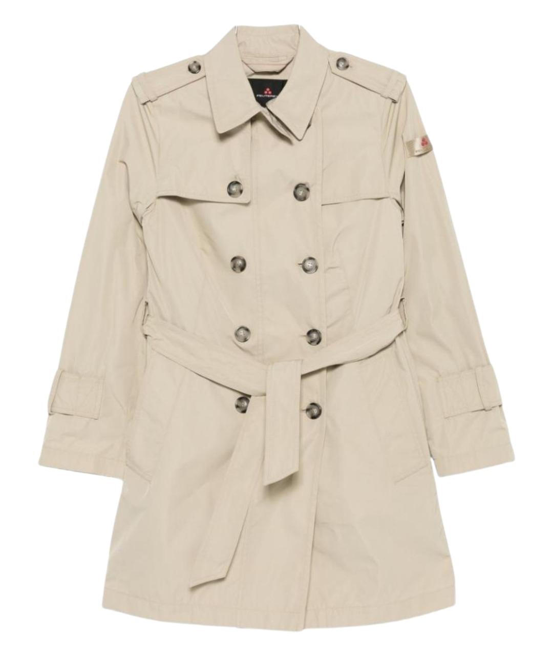 PEUTEREY Бежевый полиэстеровый тренч/плащ, фото 1