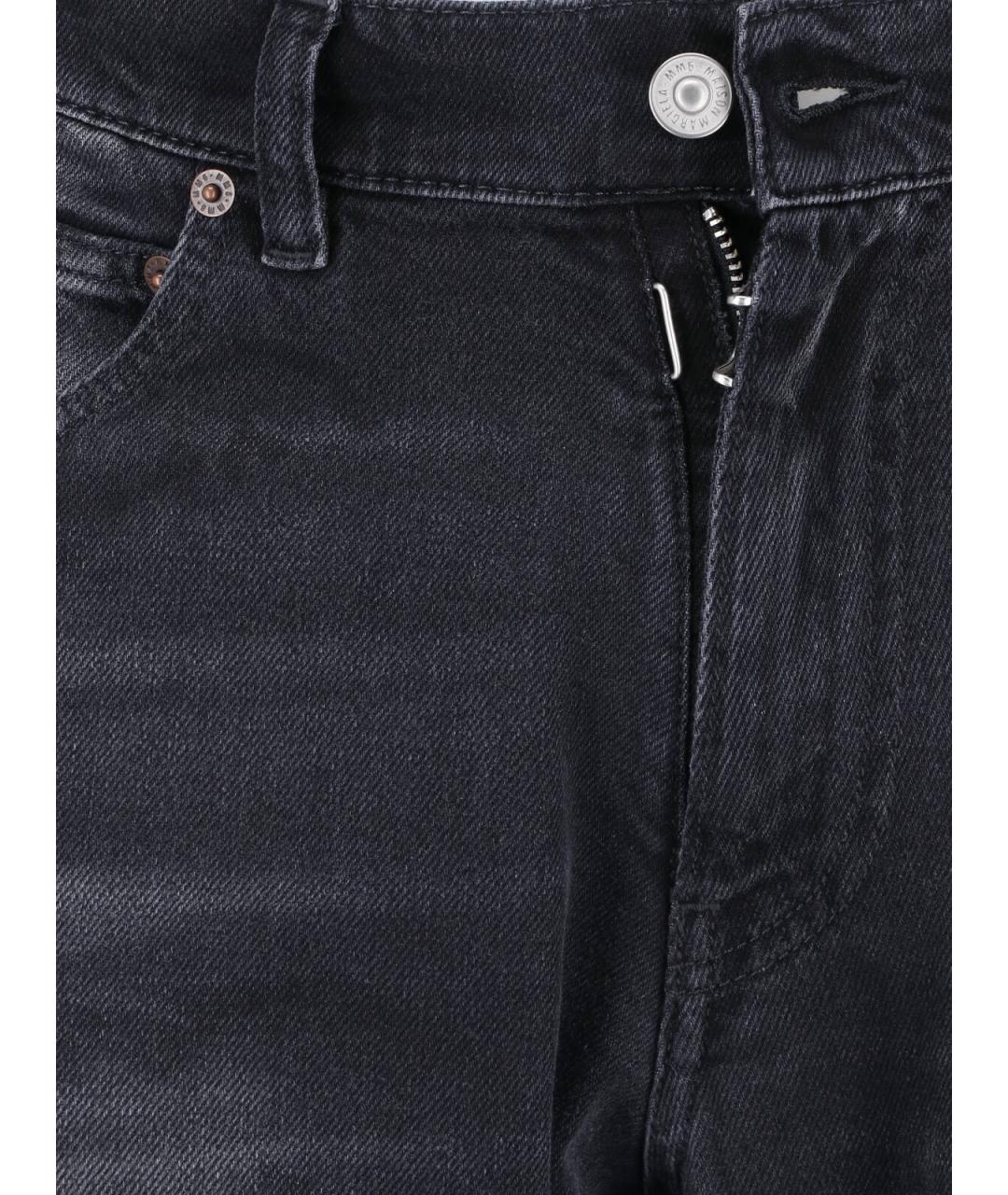 MM6 MAISON MARGIELA Черные хлопковые прямые джинсы, фото 4