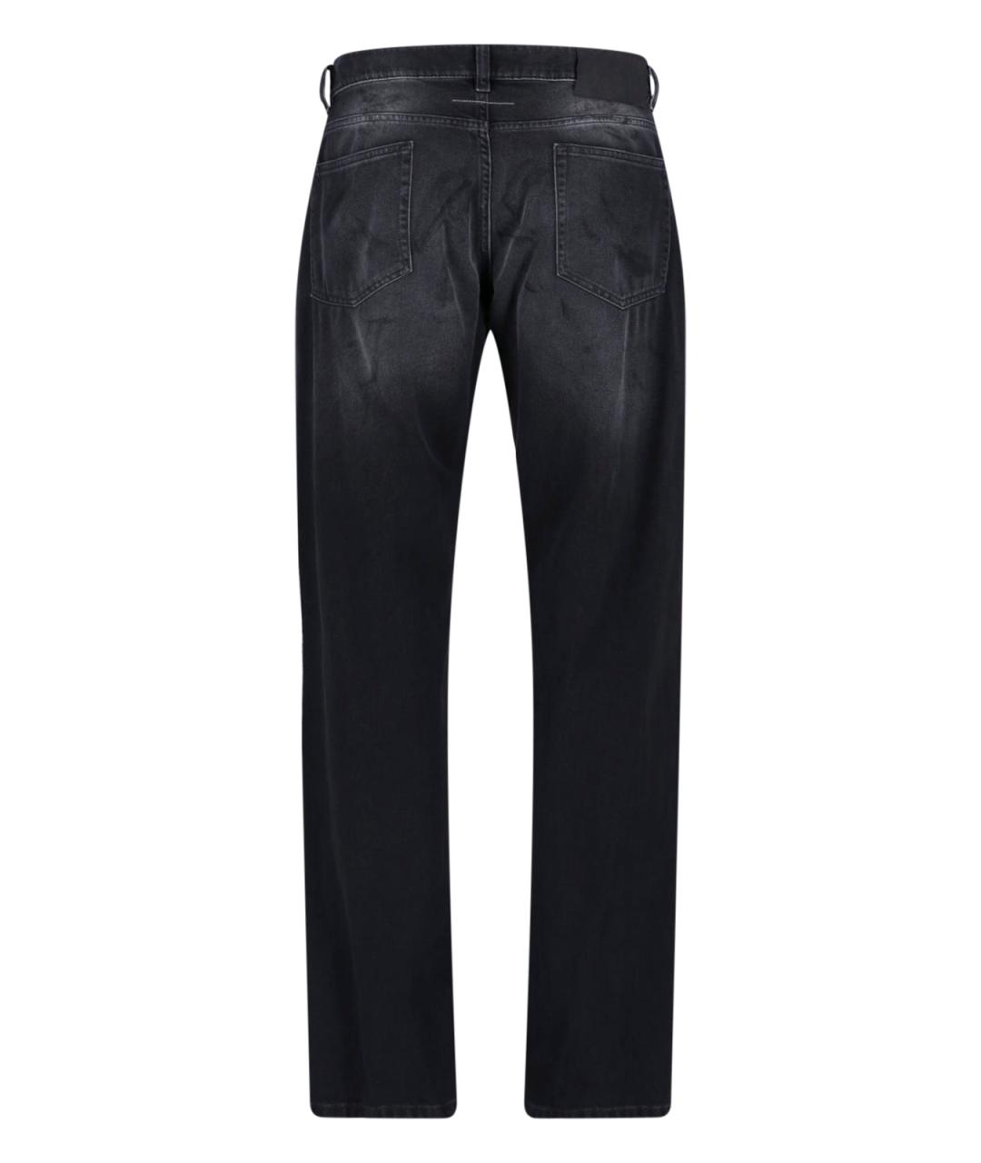 MM6 MAISON MARGIELA Черные хлопковые прямые джинсы, фото 2