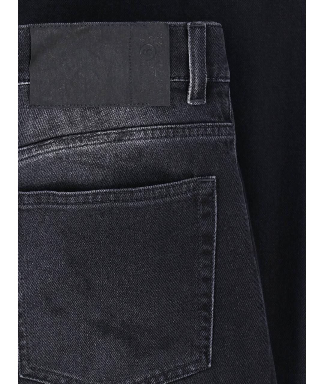 MM6 MAISON MARGIELA Черные хлопковые прямые джинсы, фото 5