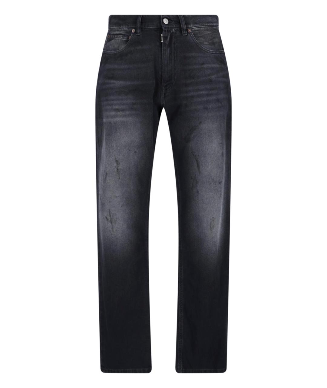 MM6 MAISON MARGIELA Черные хлопковые прямые джинсы, фото 1