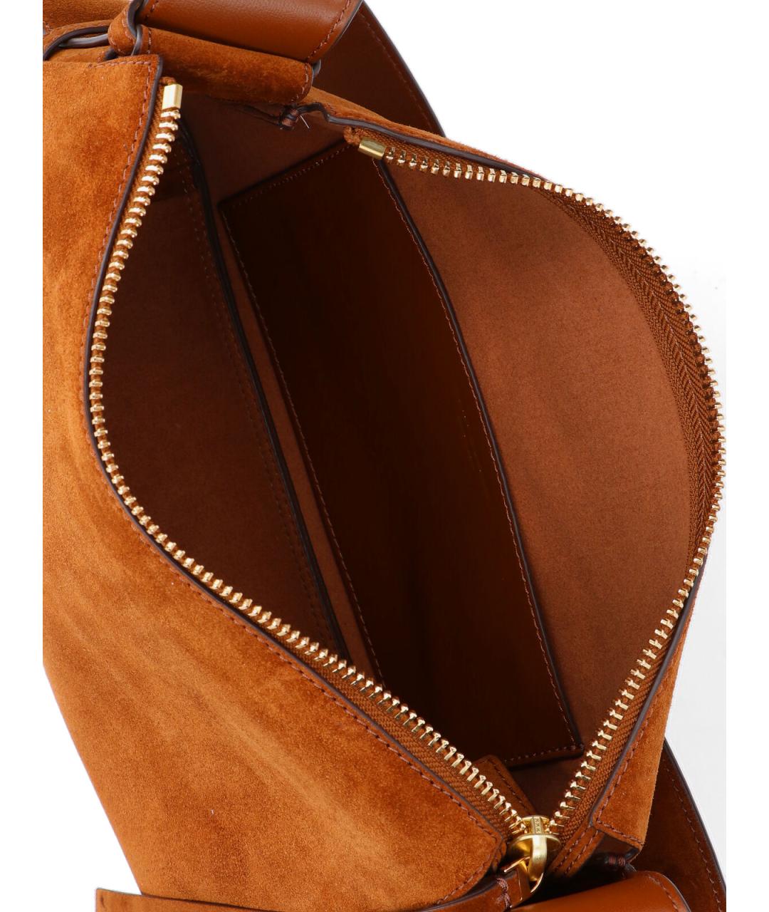 TORY BURCH Коричневая замшевая сумка с короткими ручками, фото 4