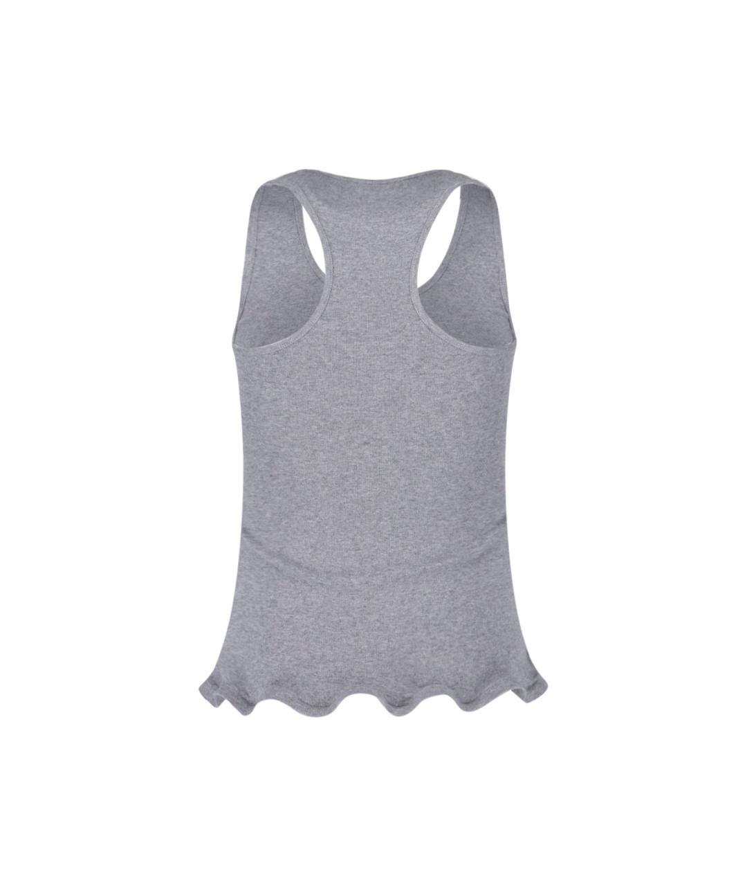 STELLA MCCARTNEY Серая хлопковая майка, фото 2