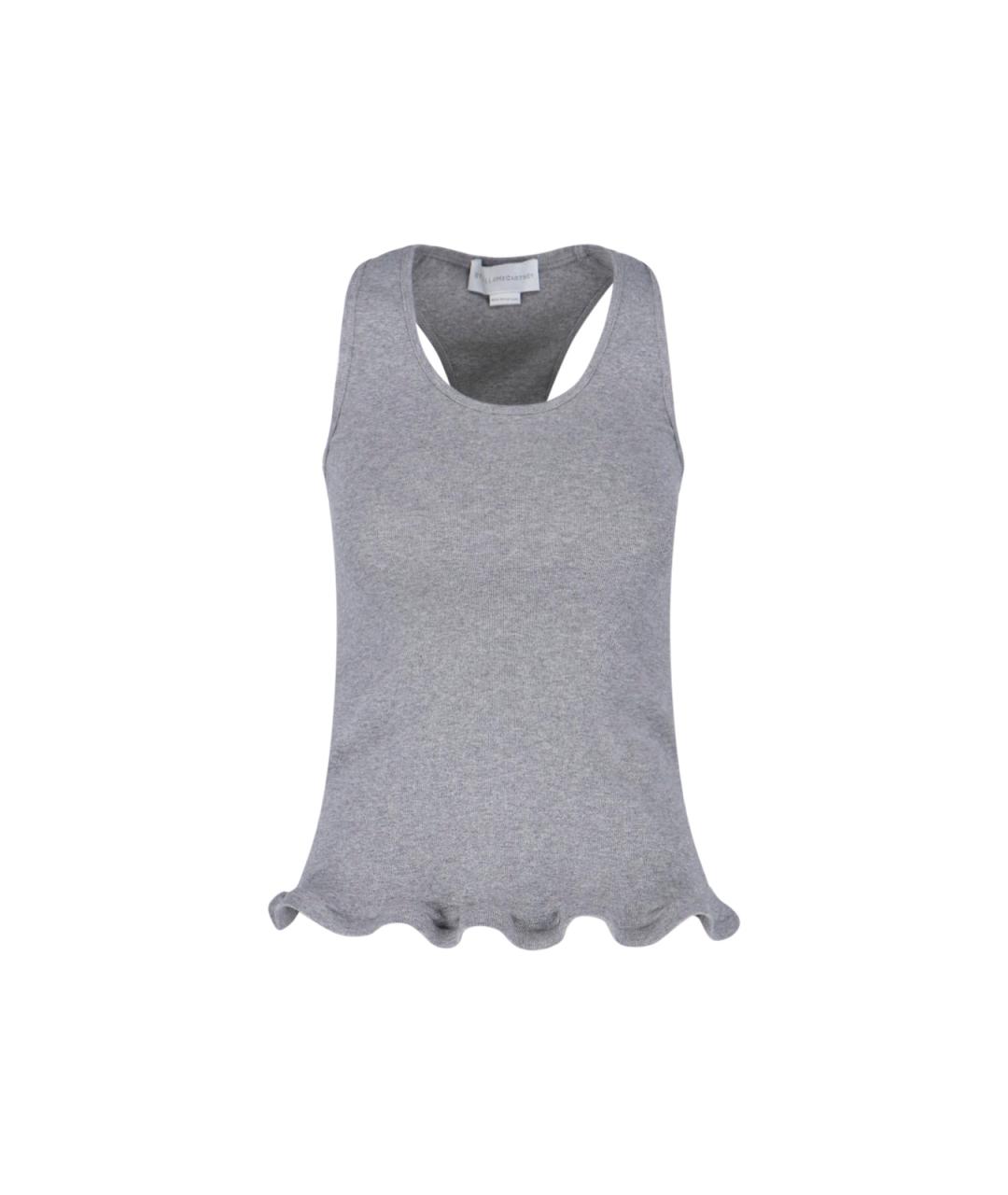 STELLA MCCARTNEY Серая хлопковая майка, фото 1