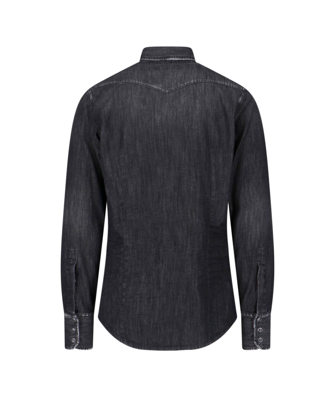 DSQUARED2 Черная хлопковая кэжуал рубашка, фото 2