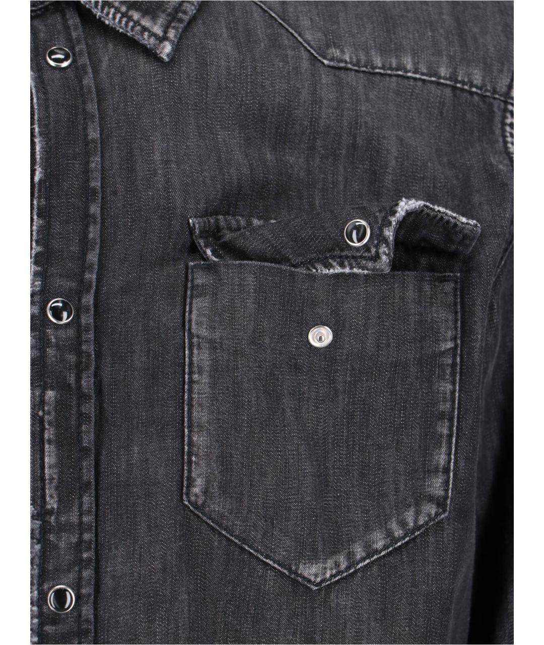 DSQUARED2 Черная хлопковая кэжуал рубашка, фото 3