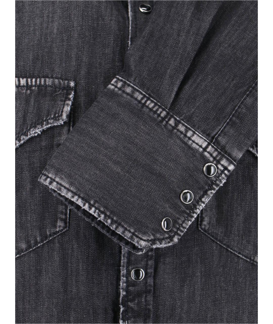 DSQUARED2 Черная хлопковая кэжуал рубашка, фото 5