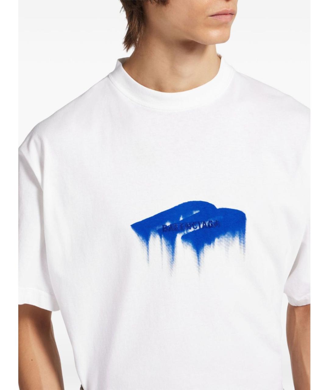 BALENCIAGA Белая хлопковая футболка, фото 2