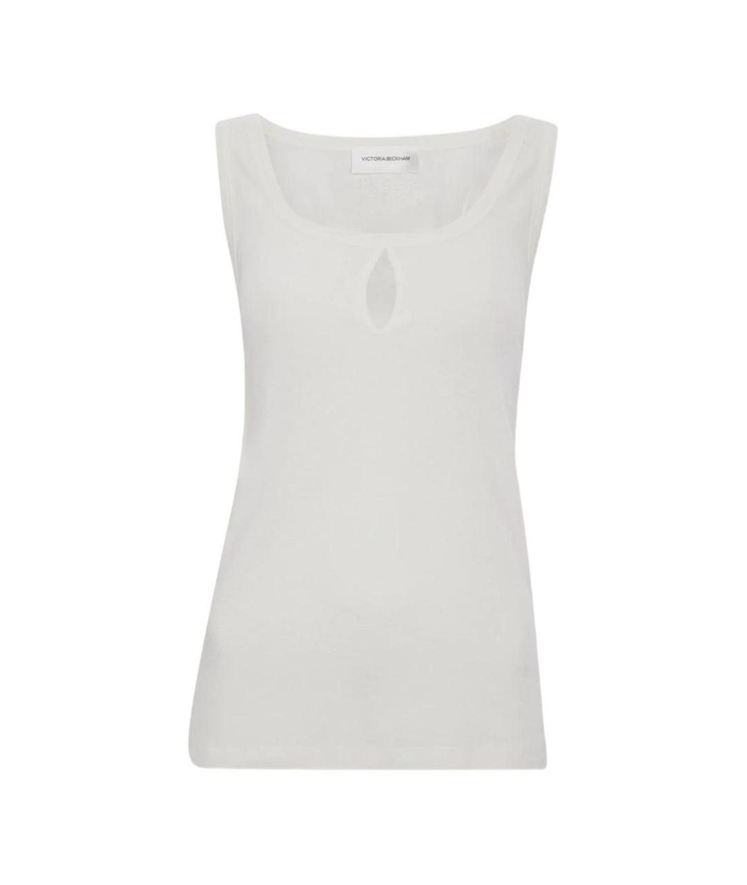 VICTORIA BECKHAM Белая хлопковая майка, фото 3