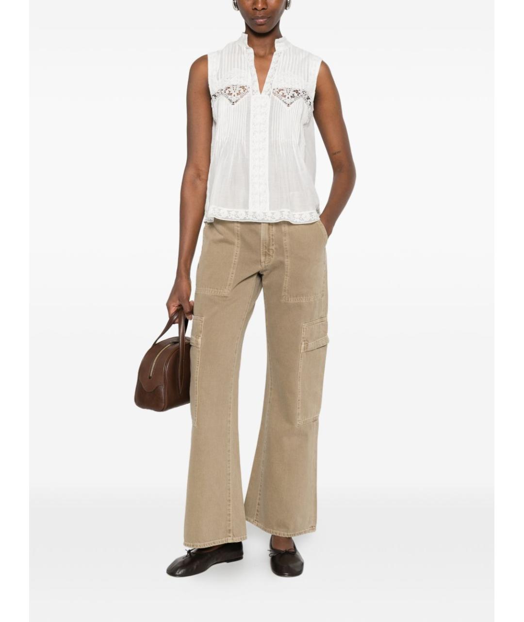 Citizien Of Humanity Бежевые хлопковые прямые джинсы, фото 5