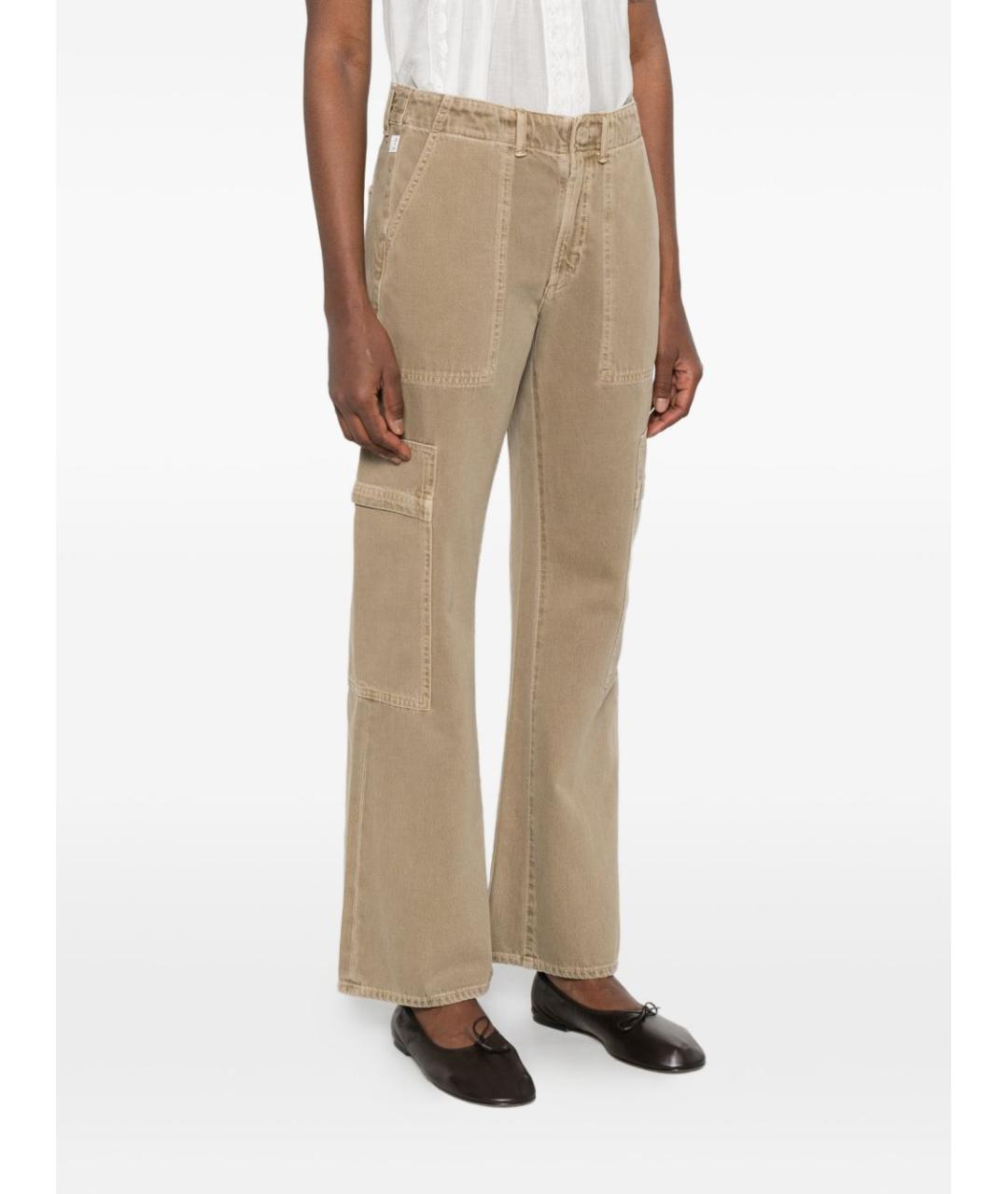 Citizien Of Humanity Бежевые хлопковые прямые джинсы, фото 4