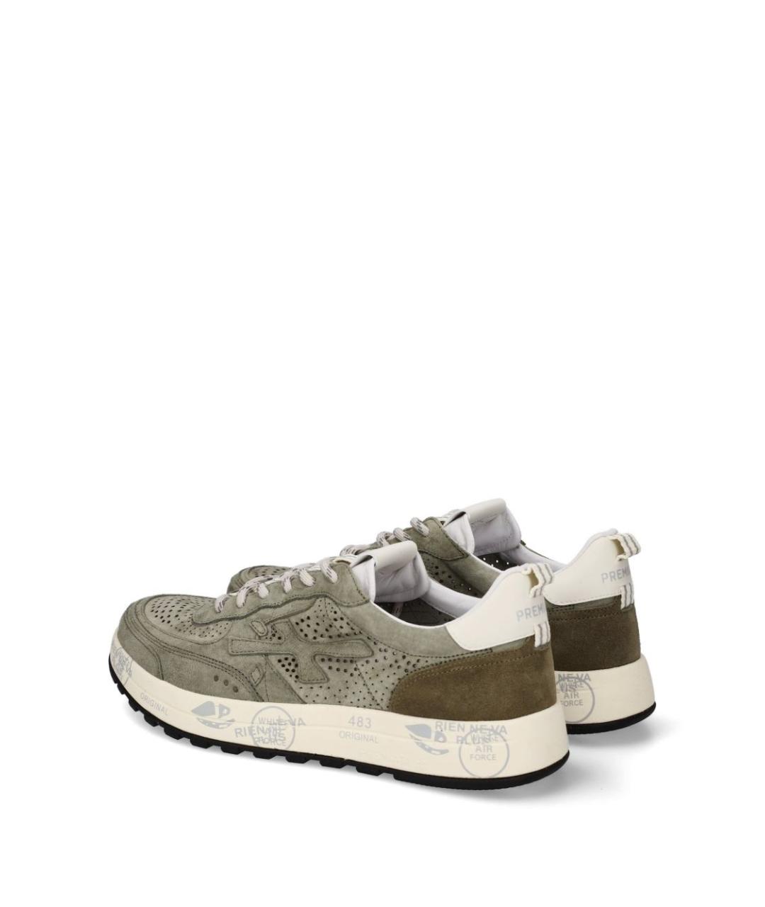 PREMIATA Зеленые замшевые низкие кроссовки / кеды, фото 2