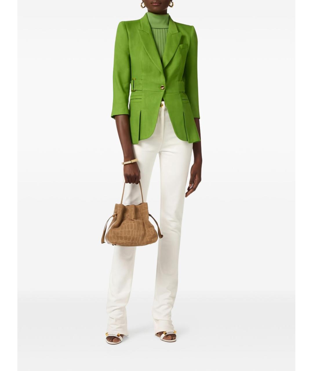 ELISABETTA FRANCHI Зеленый жакет/пиджак, фото 5