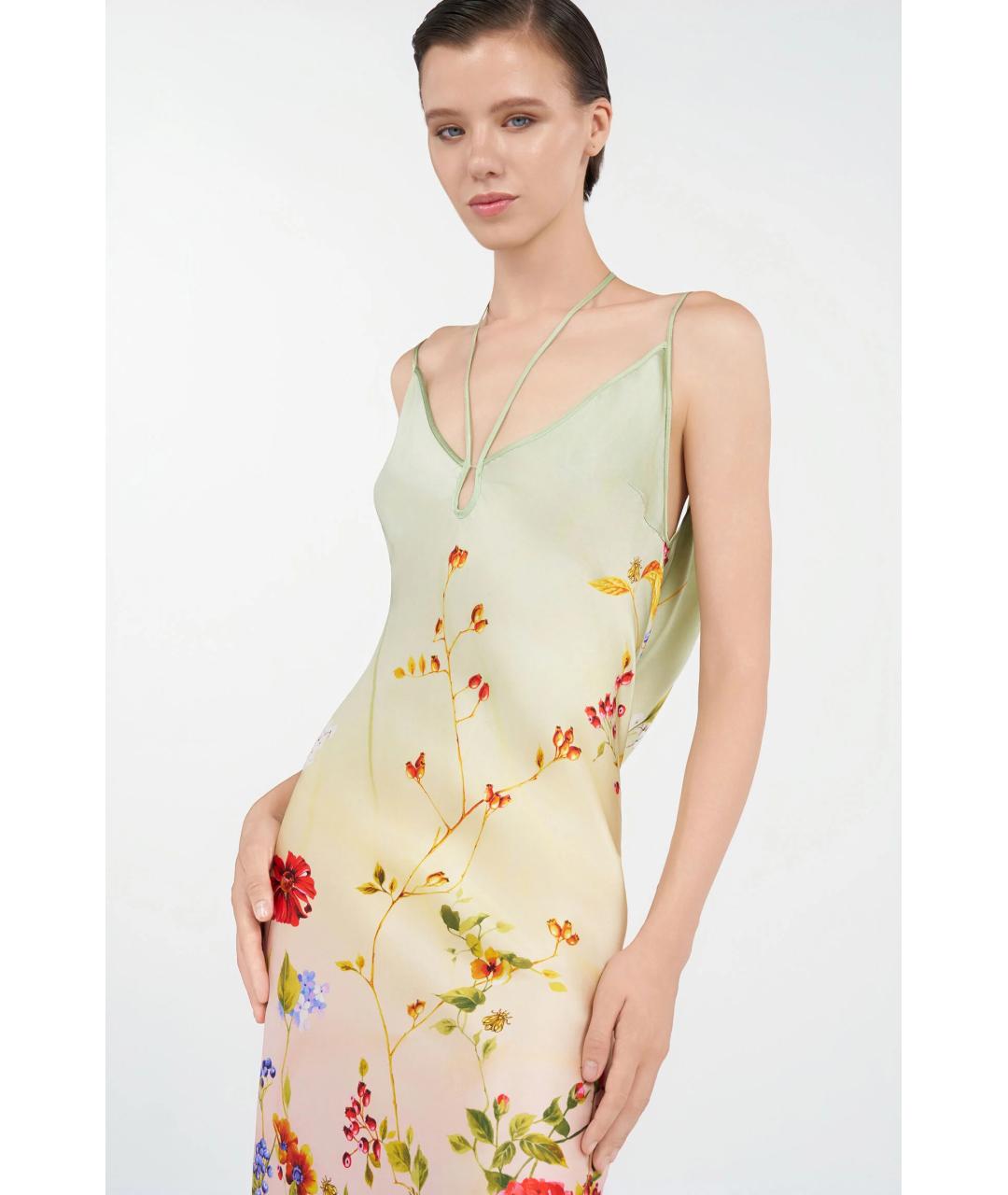 ROBERTO CAVALLI Мульти шелковое вечернее платье, фото 5