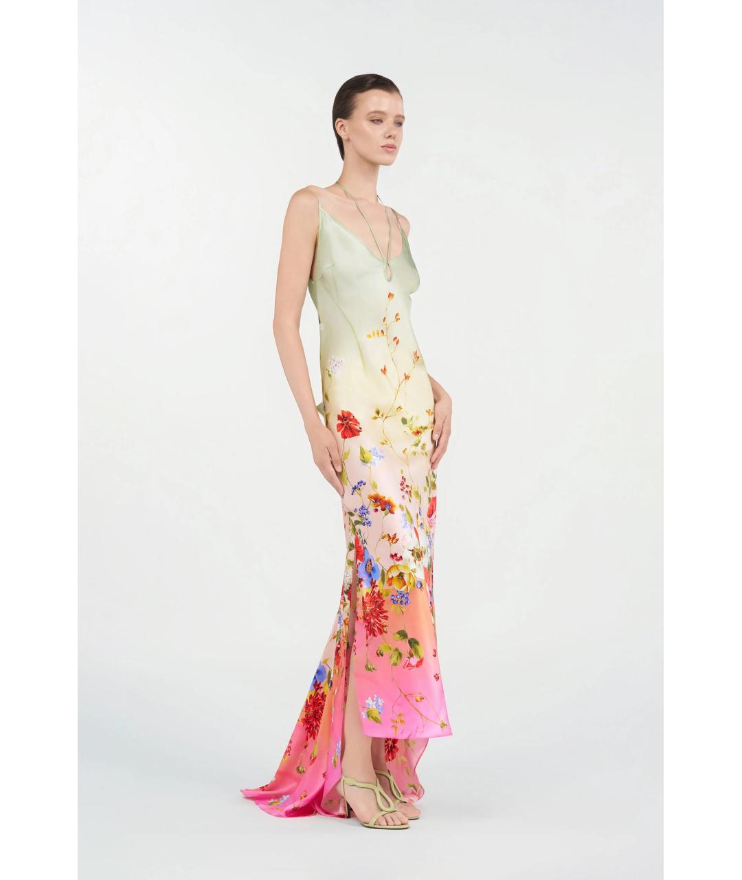 ROBERTO CAVALLI Мульти шелковое вечернее платье, фото 3