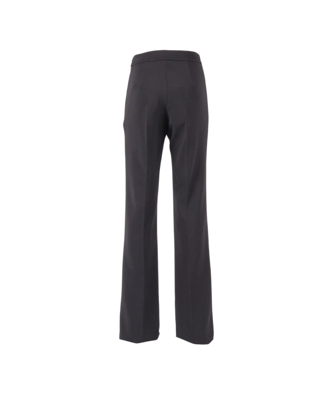 ELISABETTA FRANCHI Черные полиэстеровые прямые брюки, фото 3