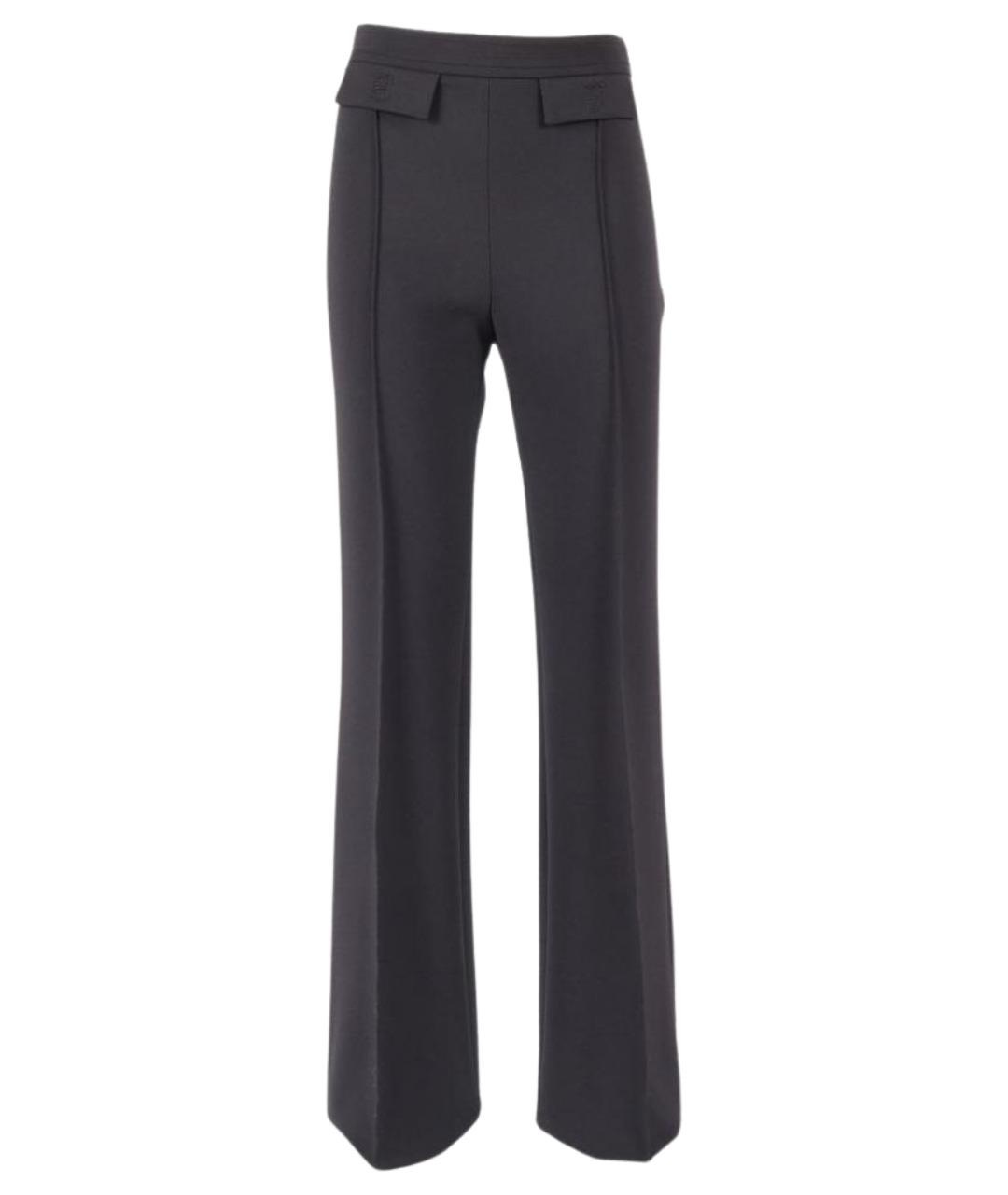 ELISABETTA FRANCHI Черные полиэстеровые прямые брюки, фото 1