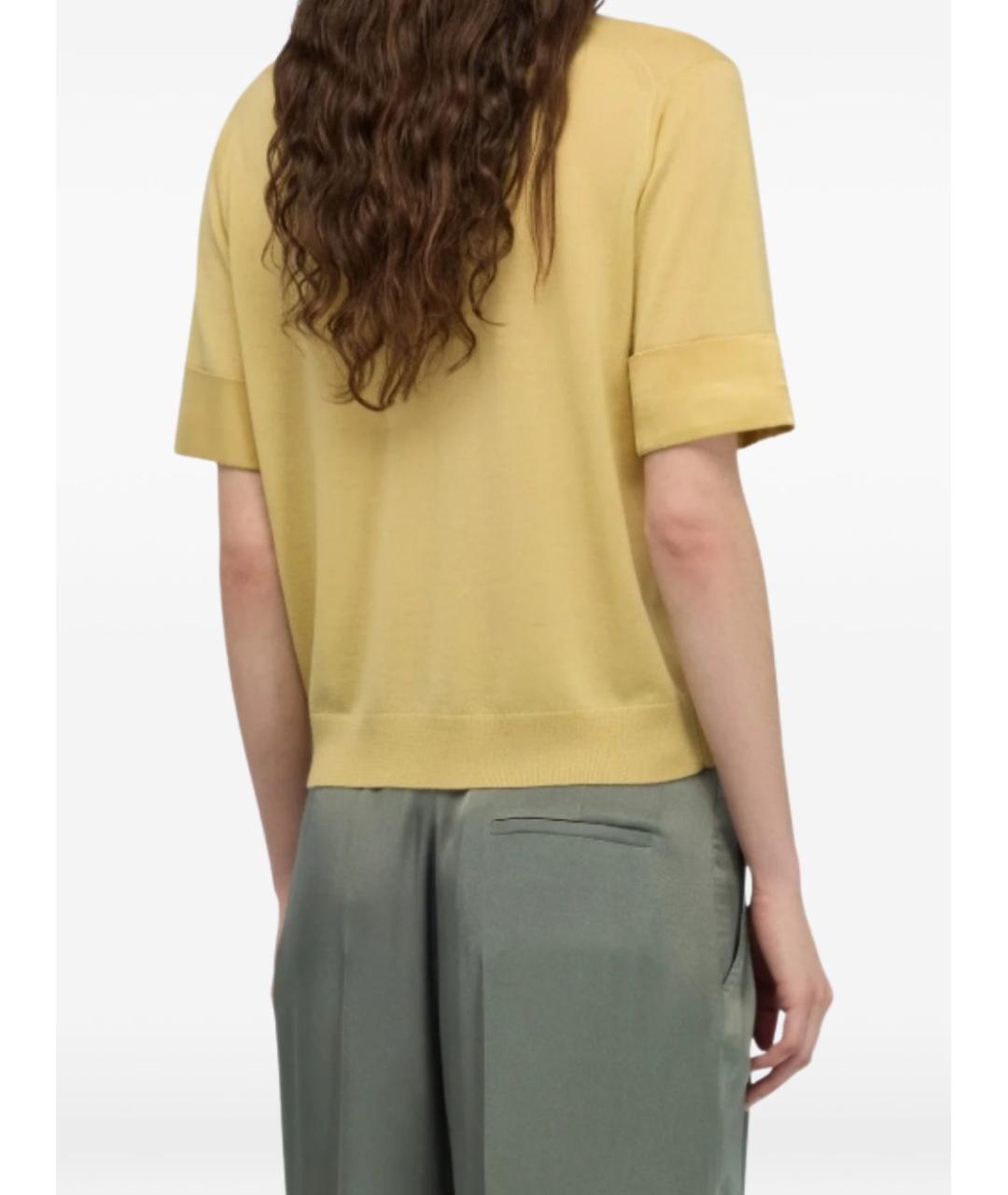 SEMICOUTURE Желтая шерстяная футболка, фото 2
