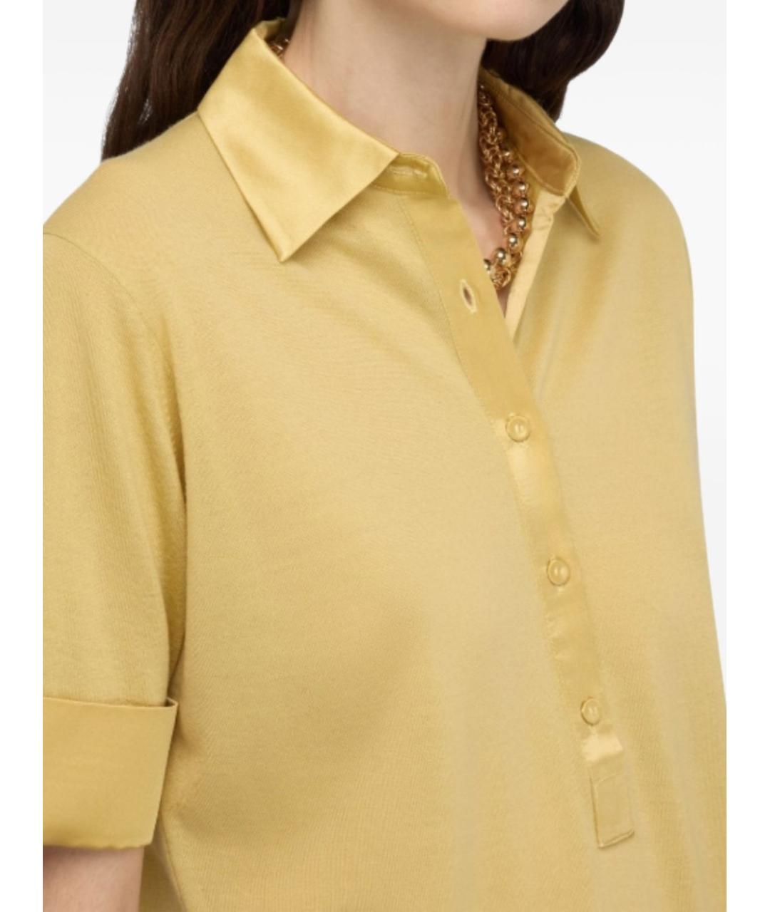 SEMICOUTURE Желтая шерстяная футболка, фото 3