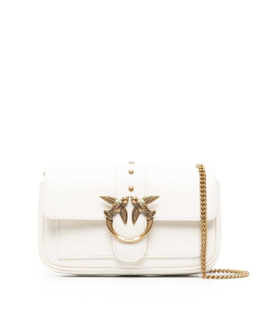 PINKO Белая кожаная сумка через плечо, фото 1